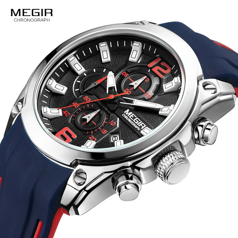 Megir Men's Chronograph Analog Quartz Watch with Date