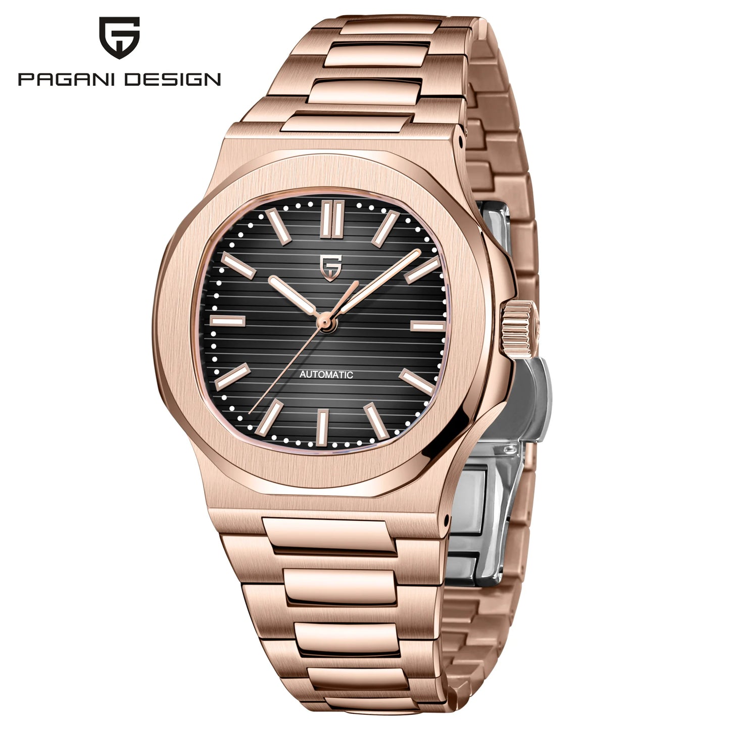 PD-1728RG Rose Gold Automatic Sapphire Watch