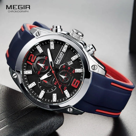 Megir Men's Chronograph Analog Quartz Watch with Date
