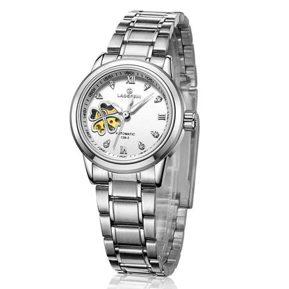 Women Watch  Self Wind  Sapphire  Luminous  Canvas Strap  Calendar