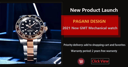 Pagani Design 40mm Automatic GMT Ceramic Watch