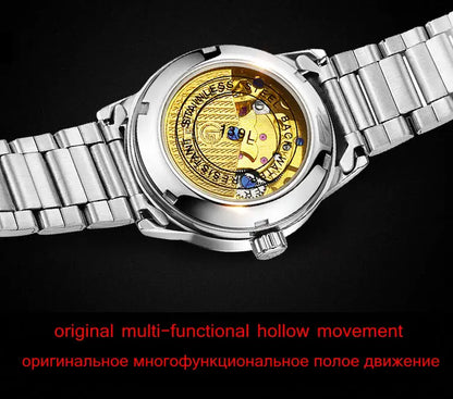 Women Watch  Self Wind  Sapphire  Luminous  Canvas Strap  Calendar
