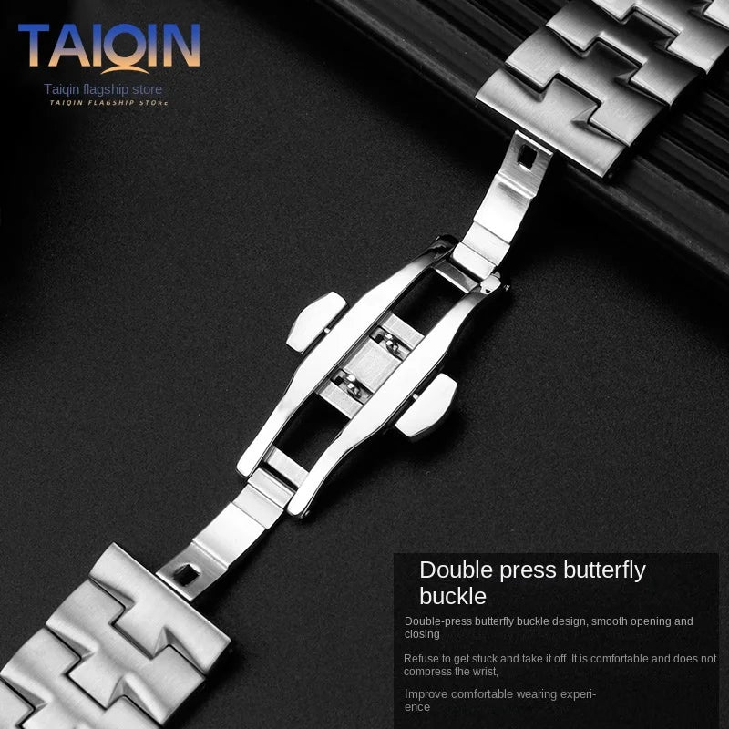 Tissot PRX Watch Band: 11mm/12mm Convex Metal Strap