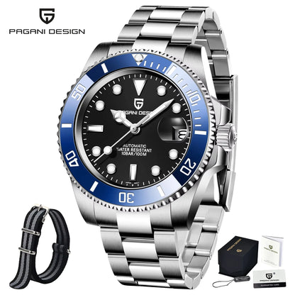 PAGANI DESIGN PD1661 Water Ghost Watch 40MM Luxury Automatic Mechanical Watches NH35 Auto Date Sport Dive BGW-9 Watch For Men