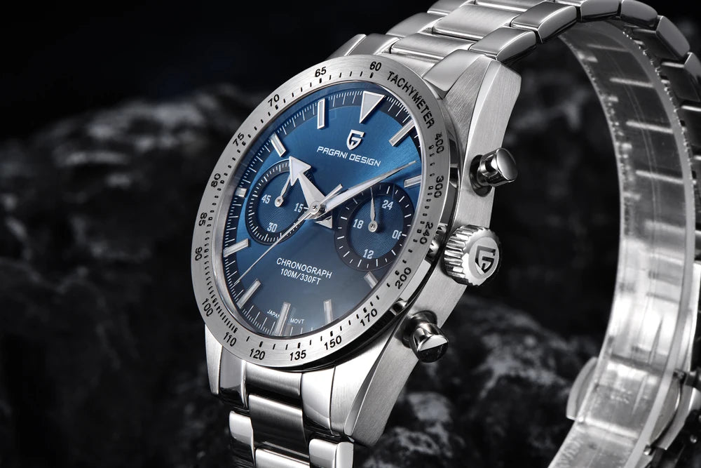 PAGANI DESIGN Retro Moon Watch: Luxury Quartz Chronograph