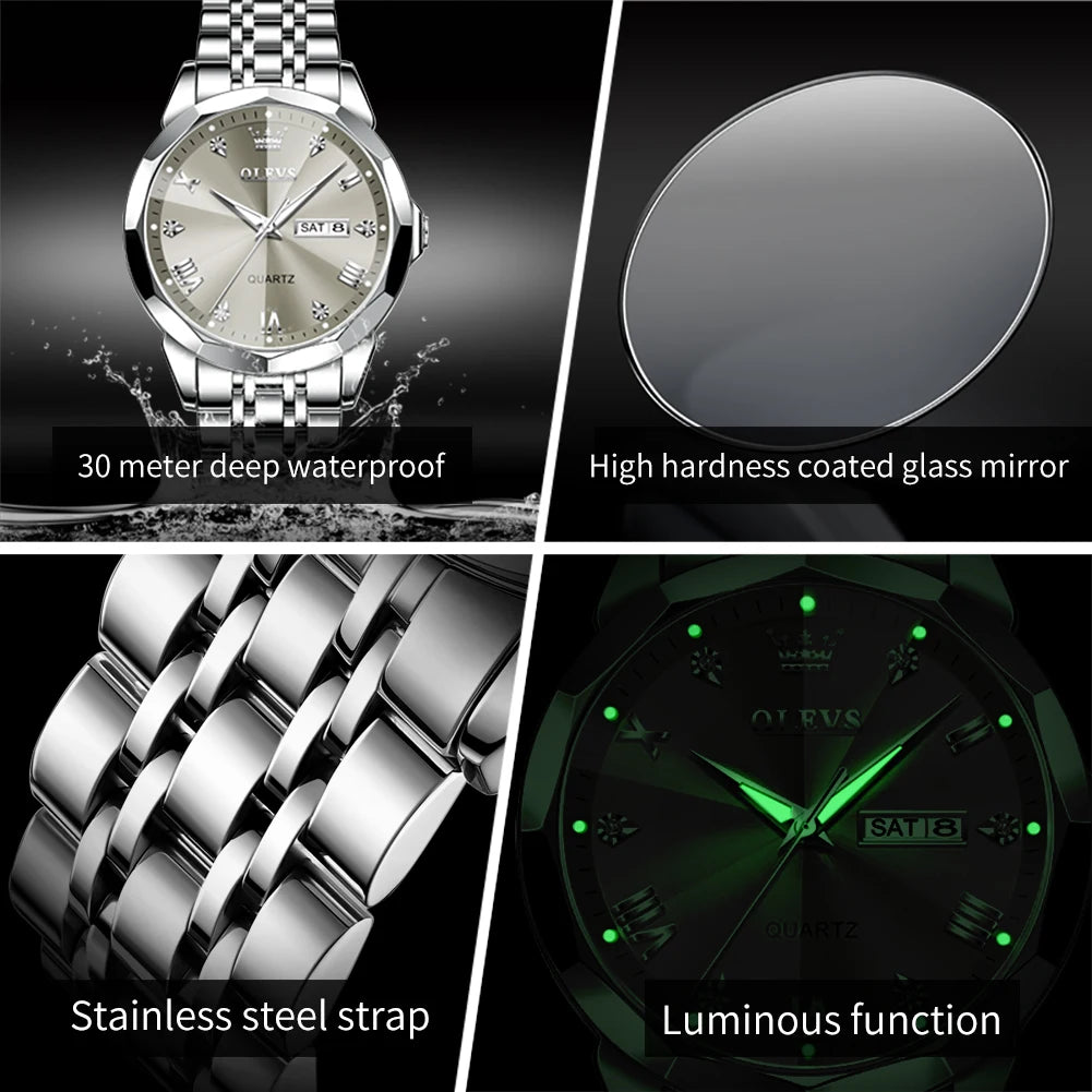 OLEVS Men's Watches Causal Fashion Original Quartz Watch