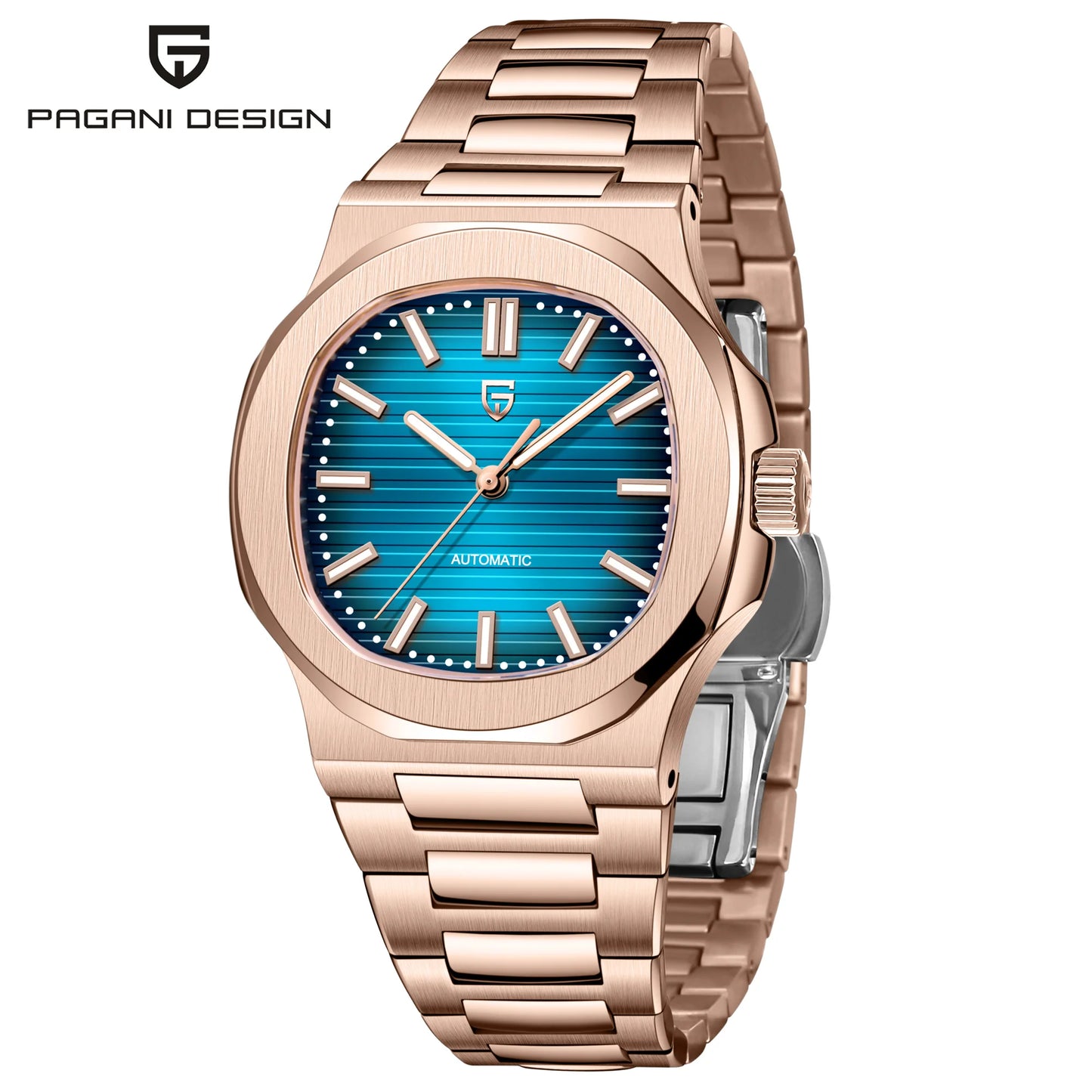 PD-1728RG Rose Gold Automatic Sapphire Watch