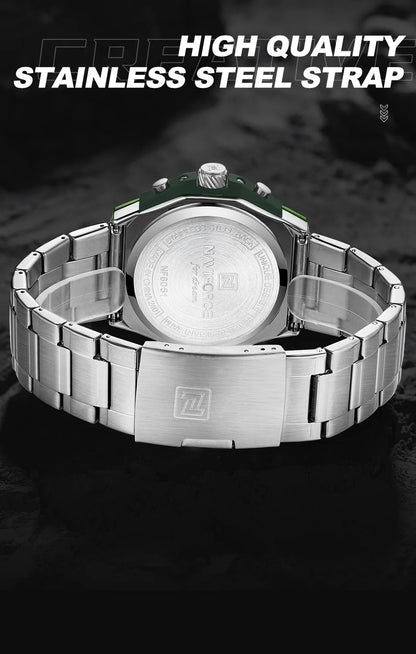 Naviforce Watch  Men Quartz  Chronograph  Waterproof  Steel Watch  Gift Box