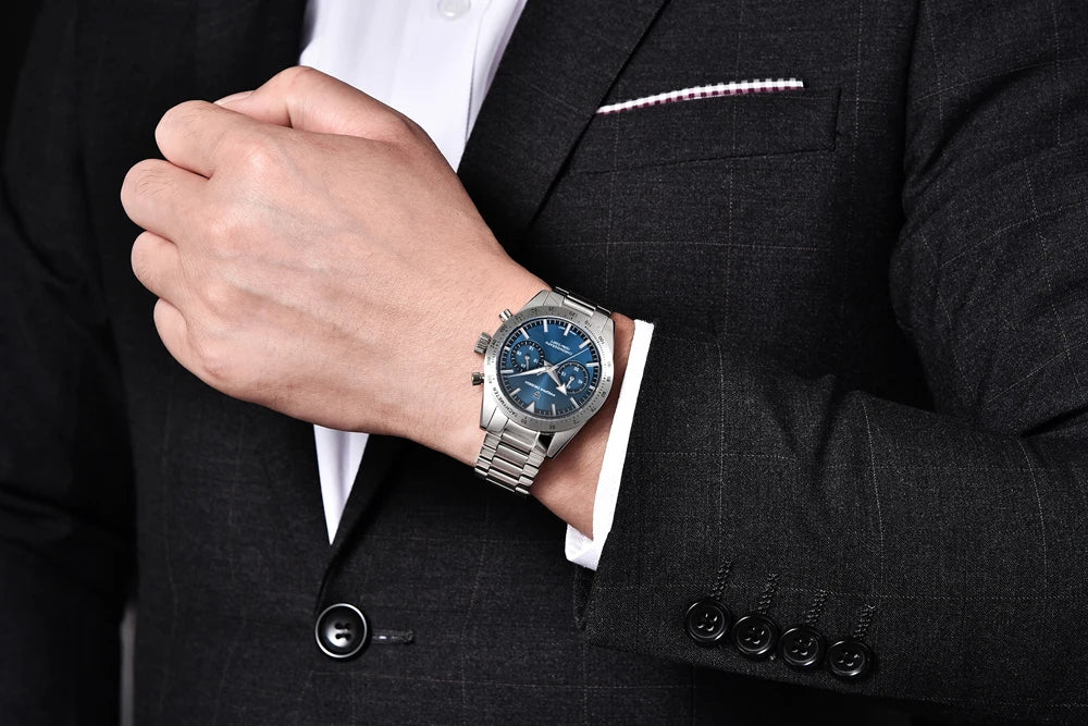 PAGANI DESIGN Retro Moon Watch: Luxury Quartz Chronograph