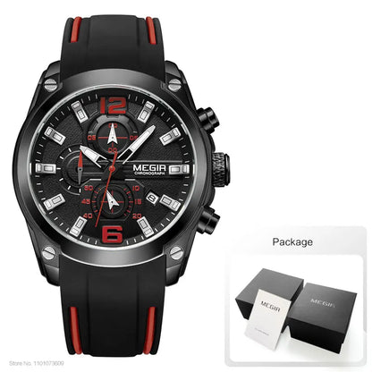 Megir Men's Chronograph Analog Quartz Watch with Date