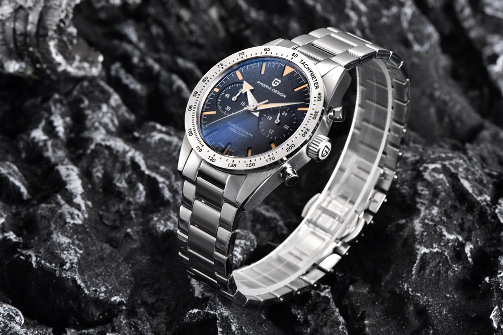 PAGANI DESIGN Retro Moon Watch: Luxury Quartz Chronograph