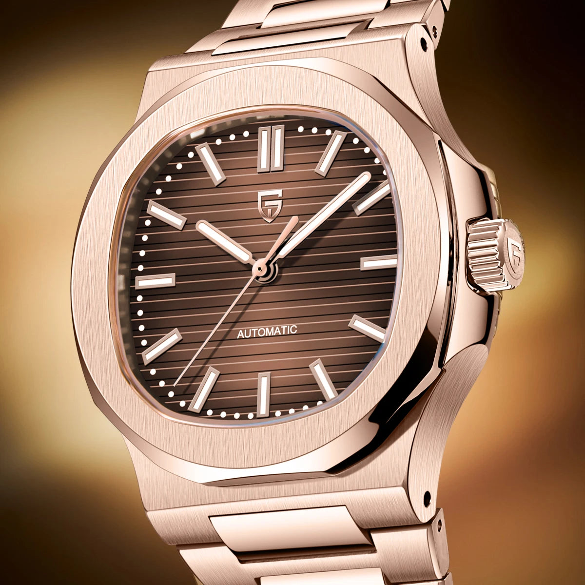 PD-1728RG Rose Gold Automatic Sapphire Watch