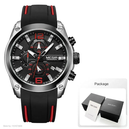 Megir Men's Chronograph Analog Quartz Watch with Date