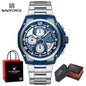 Naviforce Watch  Men Quartz  Chronograph  Waterproof  Steel Watch  Gift Box