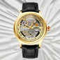 TimeKey-Fashion Classic Mechanical Style Stainless Steel Buckle Skeleton Dial Screw Crown Luminous Men's Quartz Watch