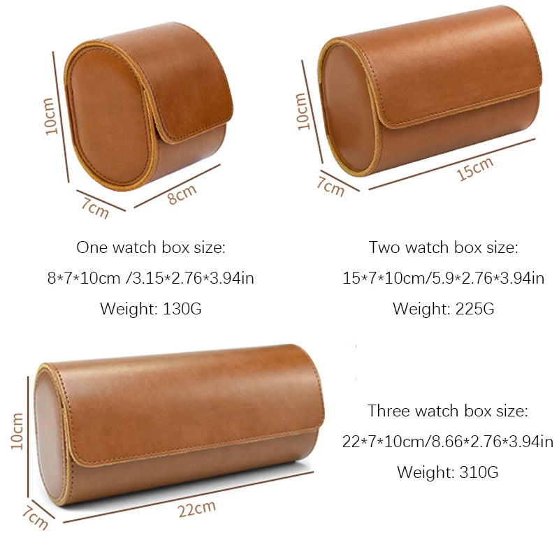 Premium Leather Watch Roll Travel Case