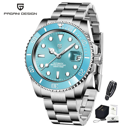 PAGANI DESIGN PD1661 Water Ghost Watch 40MM Luxury Automatic Mechanical Watches NH35 Auto Date Sport Dive BGW-9 Watch For Men