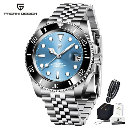PAGANI DESIGN PD1661 Water Ghost Watch 40MM Luxury Automatic Mechanical Watches NH35 Auto Date Sport Dive BGW-9 Watch For Men
