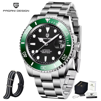 PAGANI DESIGN PD1661 Water Ghost Watch 40MM Luxury Automatic Mechanical Watches NH35 Auto Date Sport Dive BGW-9 Watch For Men
