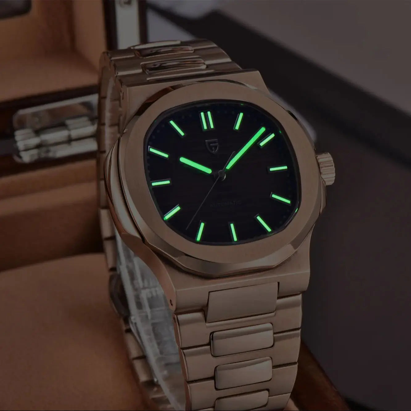 PD-1728RG Rose Gold Automatic Sapphire Watch