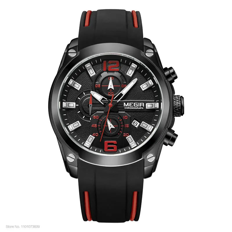 Megir Men's Chronograph Analog Quartz Watch with Date