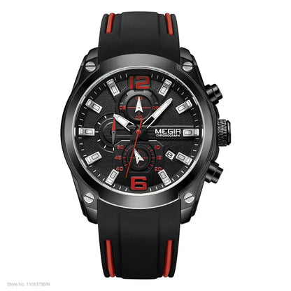Megir Men's Chronograph Analog Quartz Watch with Date
