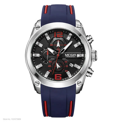 Megir Men's Chronograph Analog Quartz Watch with Date