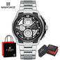 Naviforce Watch  Men Quartz  Chronograph  Waterproof  Steel Watch  Gift Box