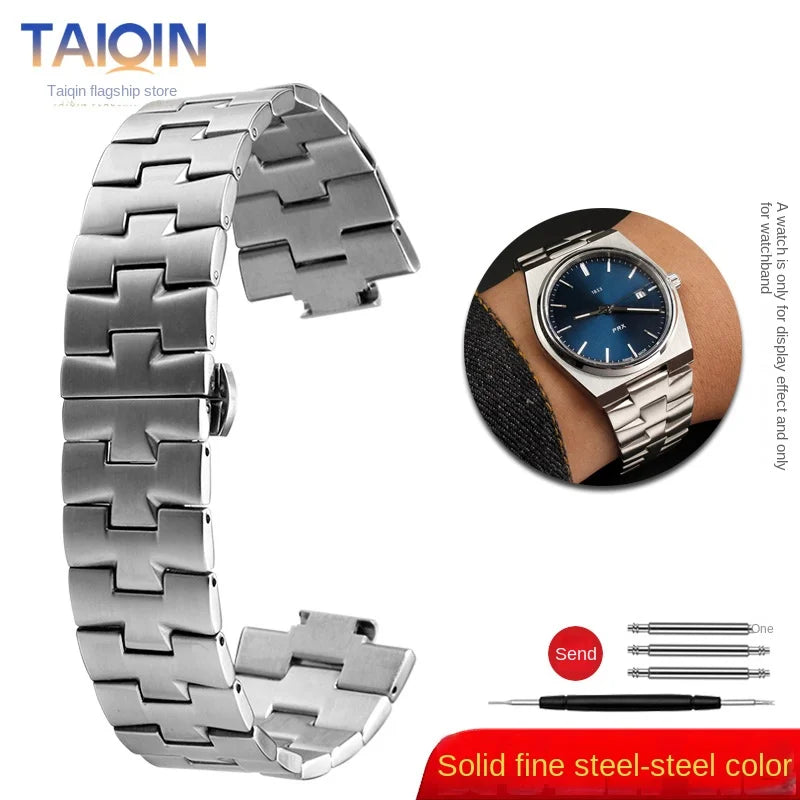 Tissot PRX Watch Band: 11mm/12mm Convex Metal Strap