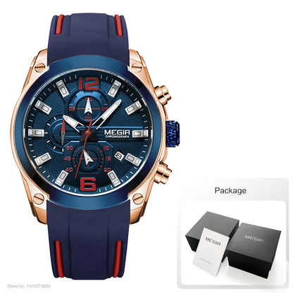 Megir Men's Chronograph Analog Quartz Watch with Date