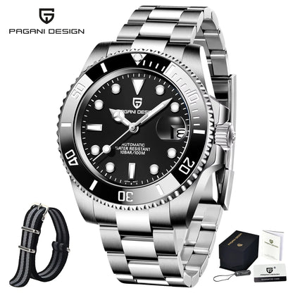 PAGANI DESIGN PD1661 Water Ghost Watch 40MM Luxury Automatic Mechanical Watches NH35 Auto Date Sport Dive BGW-9 Watch For Men