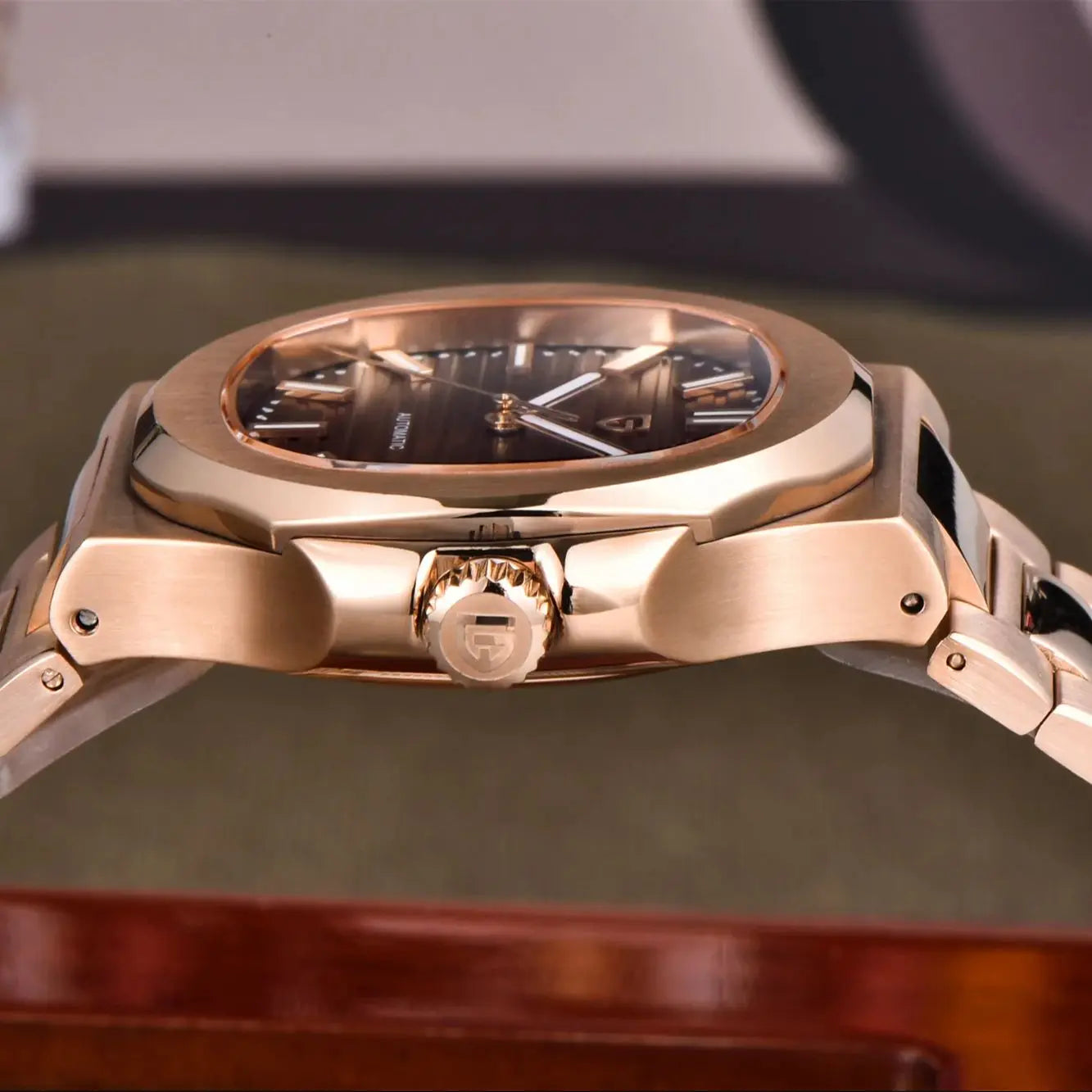 PD-1728RG Rose Gold Automatic Sapphire Watch