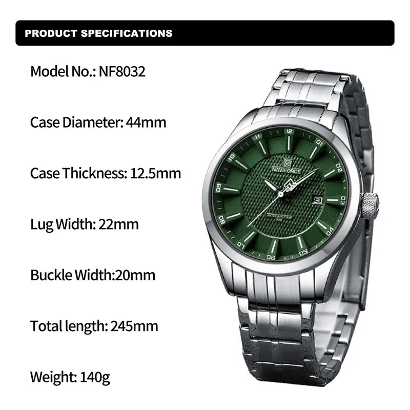NAVIFORCE 30m Waterproof Quartz Watch for Men