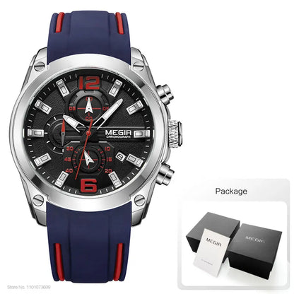 Megir Men's Chronograph Analog Quartz Watch with Date