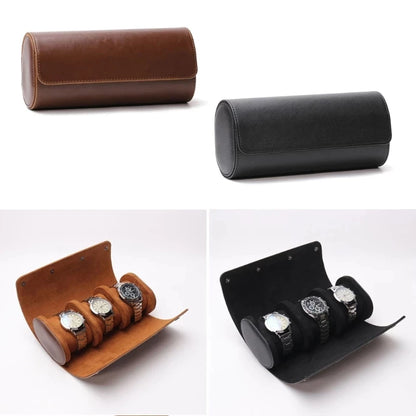 Premium Leather Watch Roll Travel Case