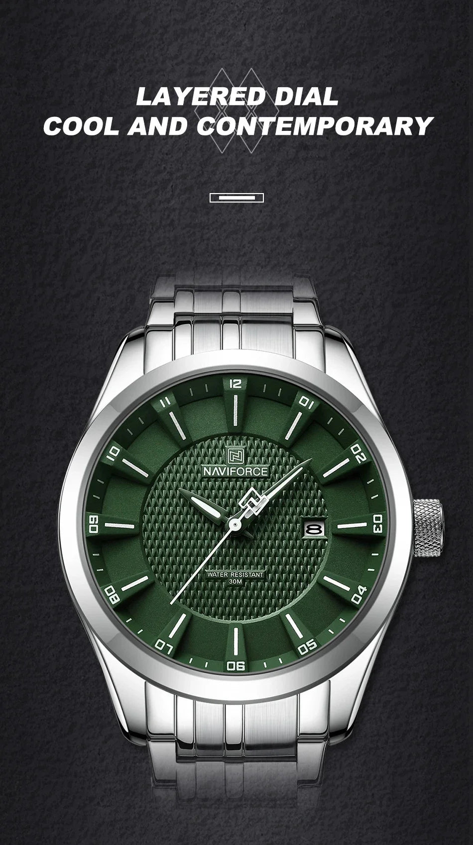 NAVIFORCE 30m Waterproof Quartz Watch for Men