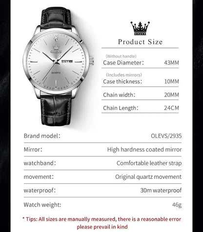 OLEVS 2935 - Dual Calendar