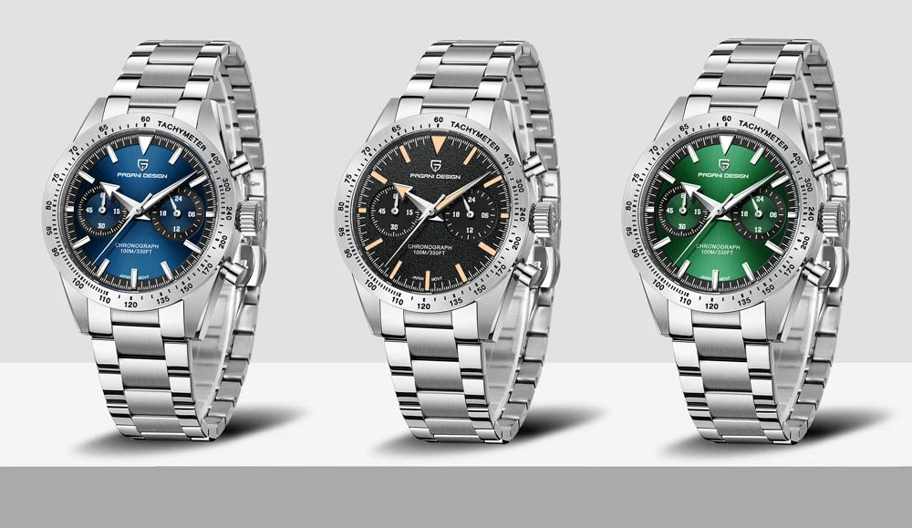 PAGANI DESIGN Retro Moon Watch: Luxury Quartz Chronograph