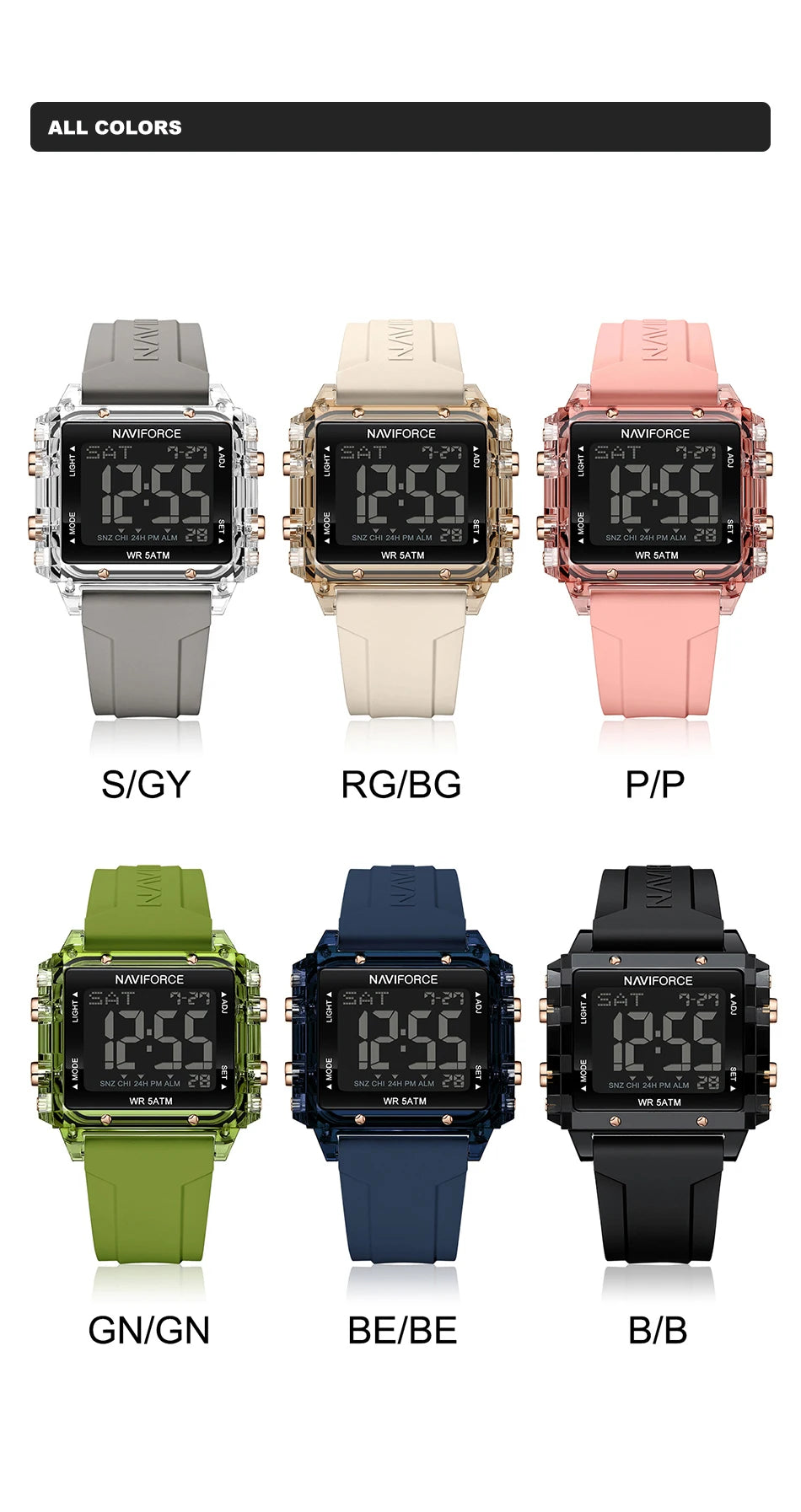 LadyForce NaviLite  DigiGlow  TimeFit  SportiDate  FlexTime  NaviGlow