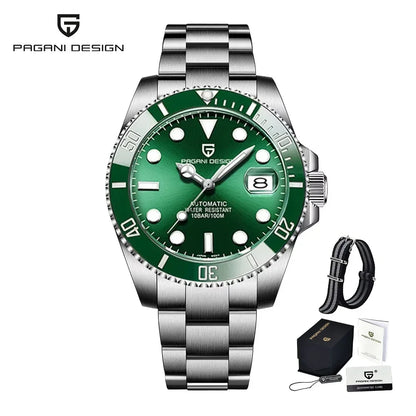 PAGANI DESIGN PD1661 Water Ghost Watch 40MM Luxury Automatic Mechanical Watches NH35 Auto Date Sport Dive BGW-9 Watch For Men