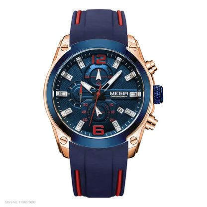 Megir Men's Chronograph Analog Quartz Watch with Date