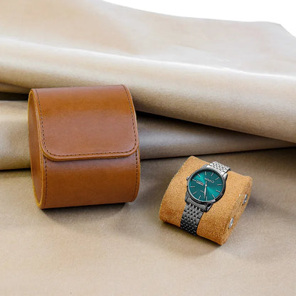 Premium Leather Watch Roll Travel Case