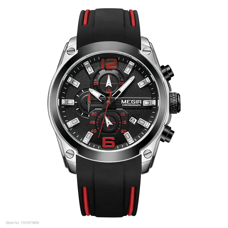 Megir Men's Chronograph Analog Quartz Watch with Date