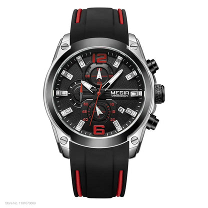 Megir Men's Chronograph Analog Quartz Watch with Date
