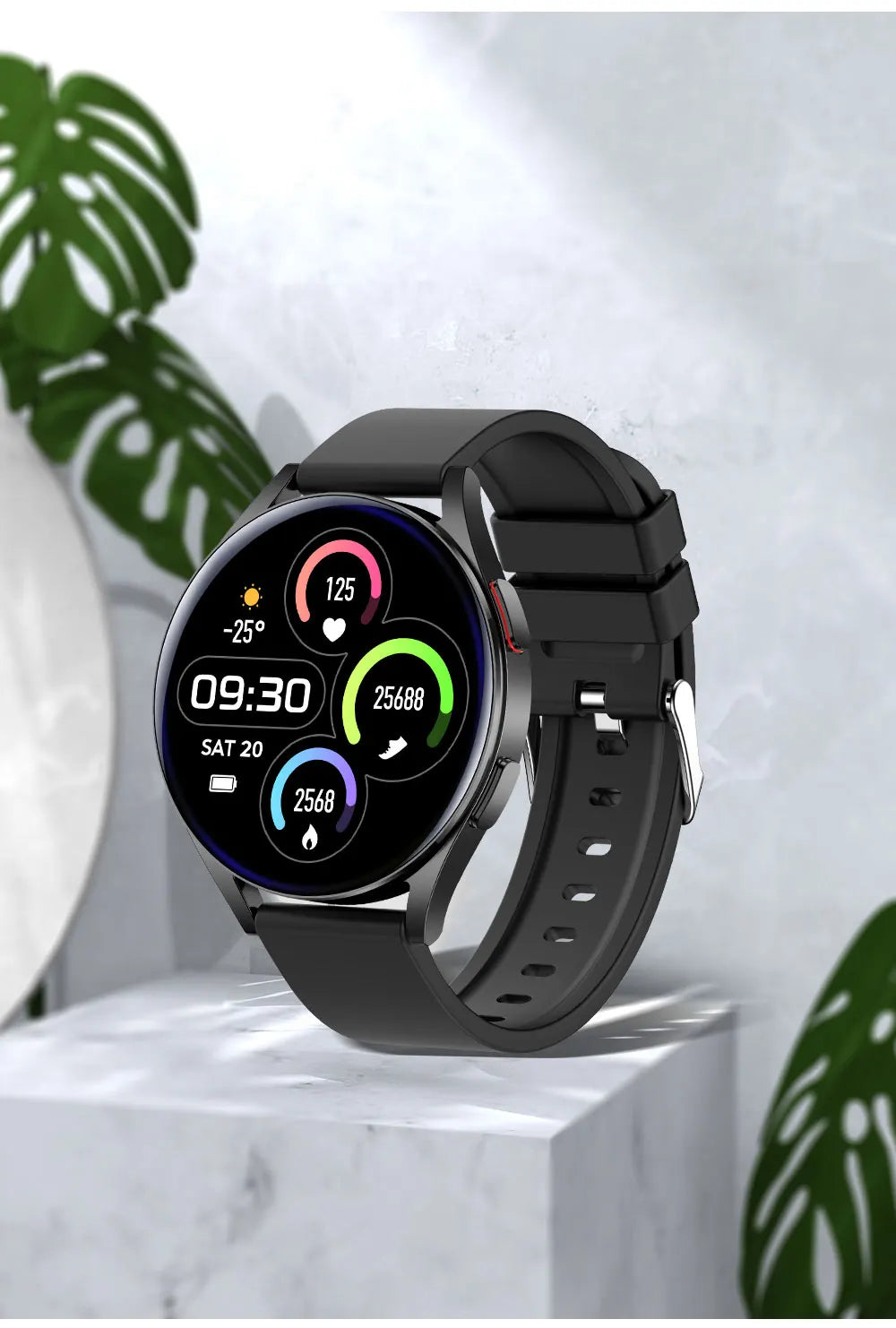 black smart watch 