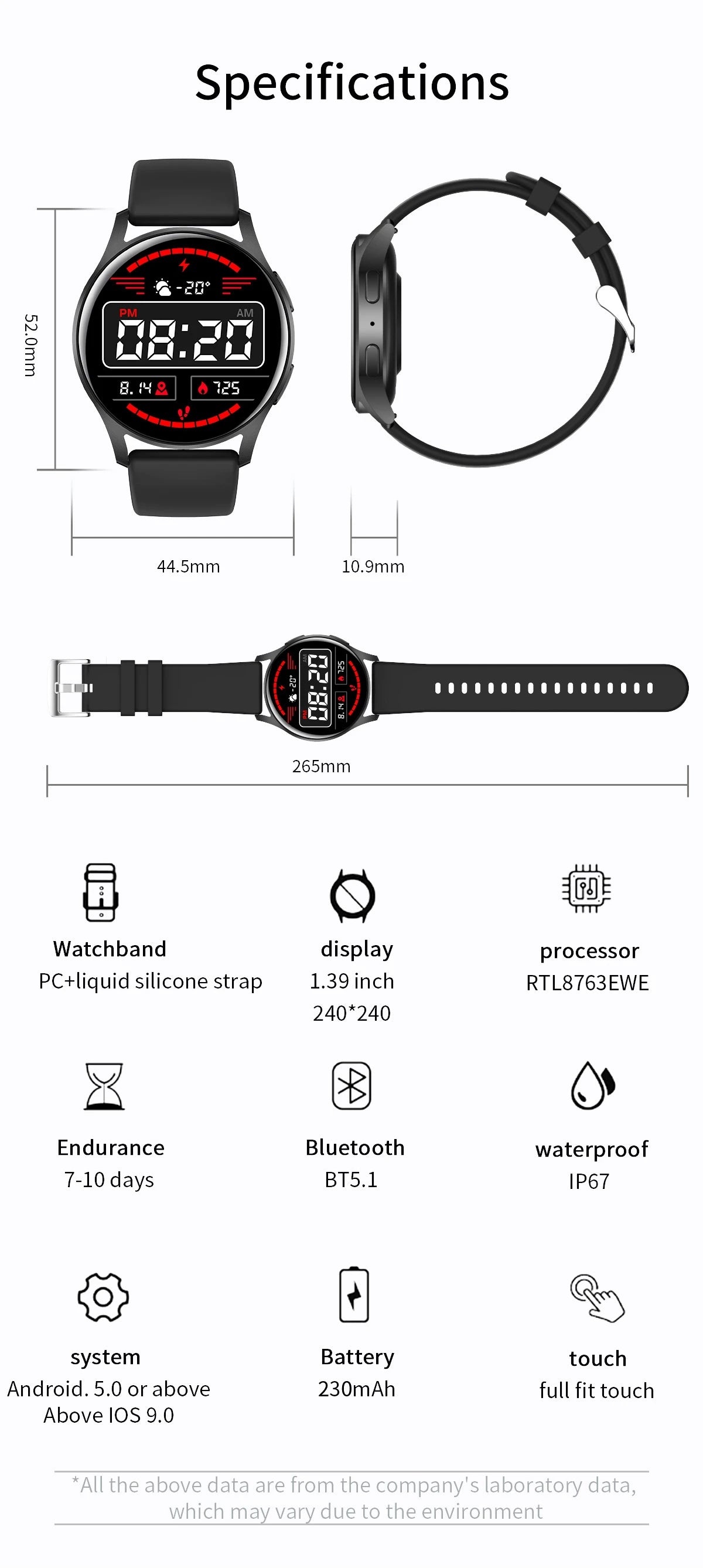 black smart watch 