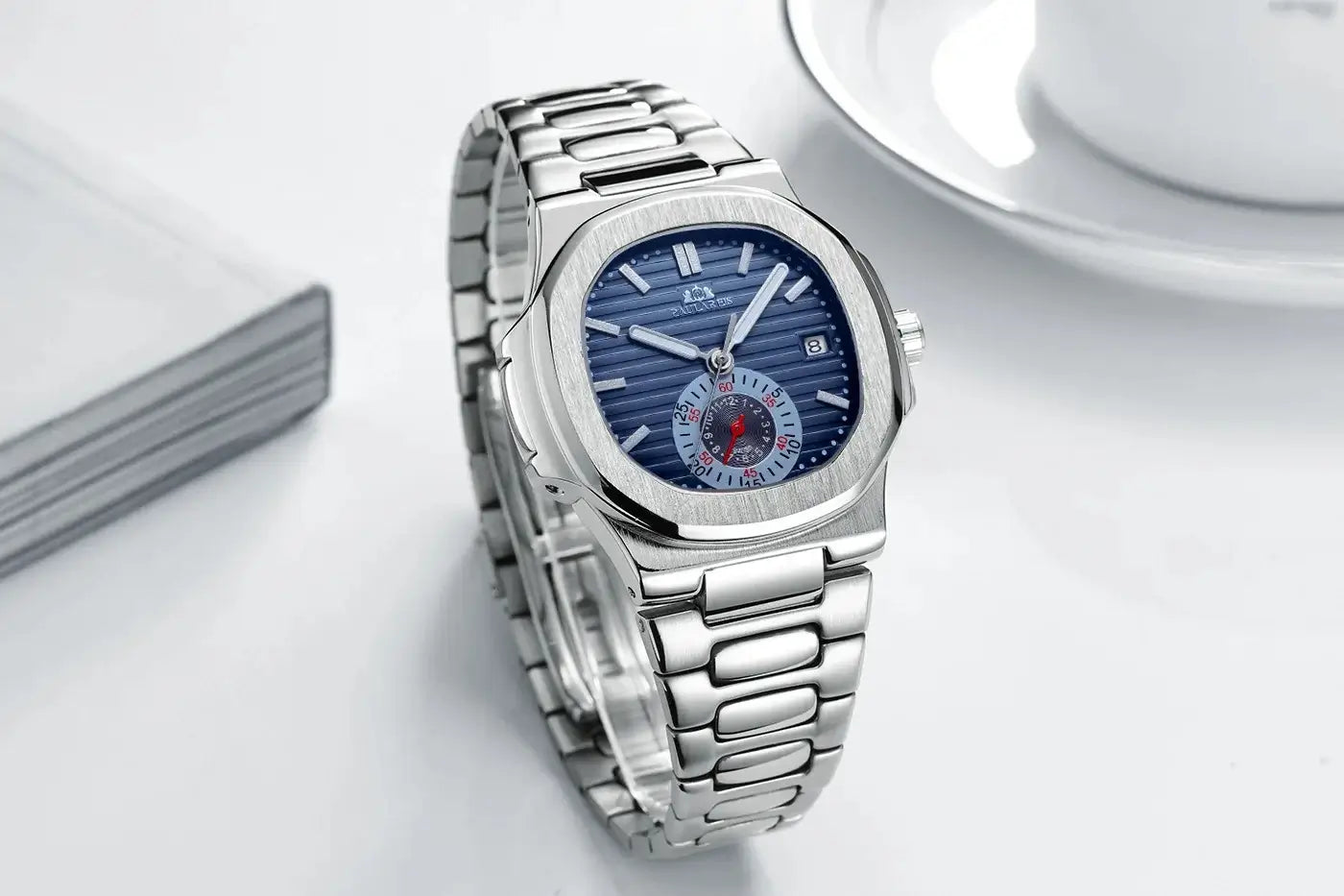 blue dial dress watch for men