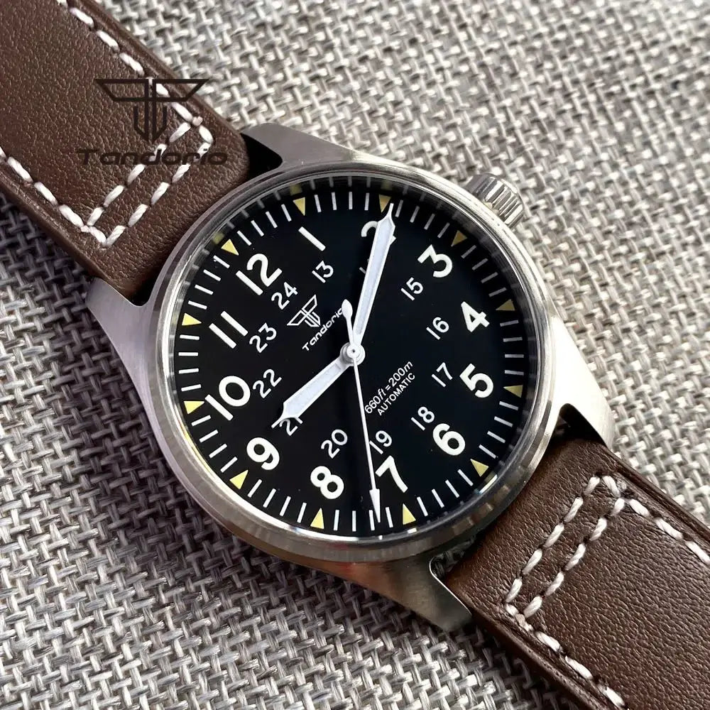 brown leather watch