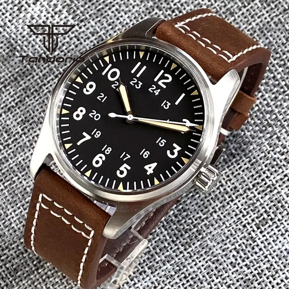 brown leather watch