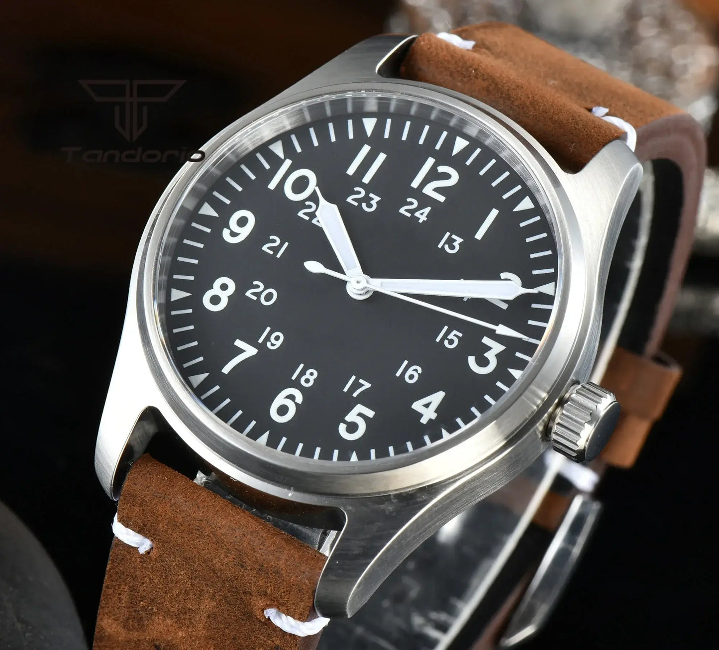 brown leather watch